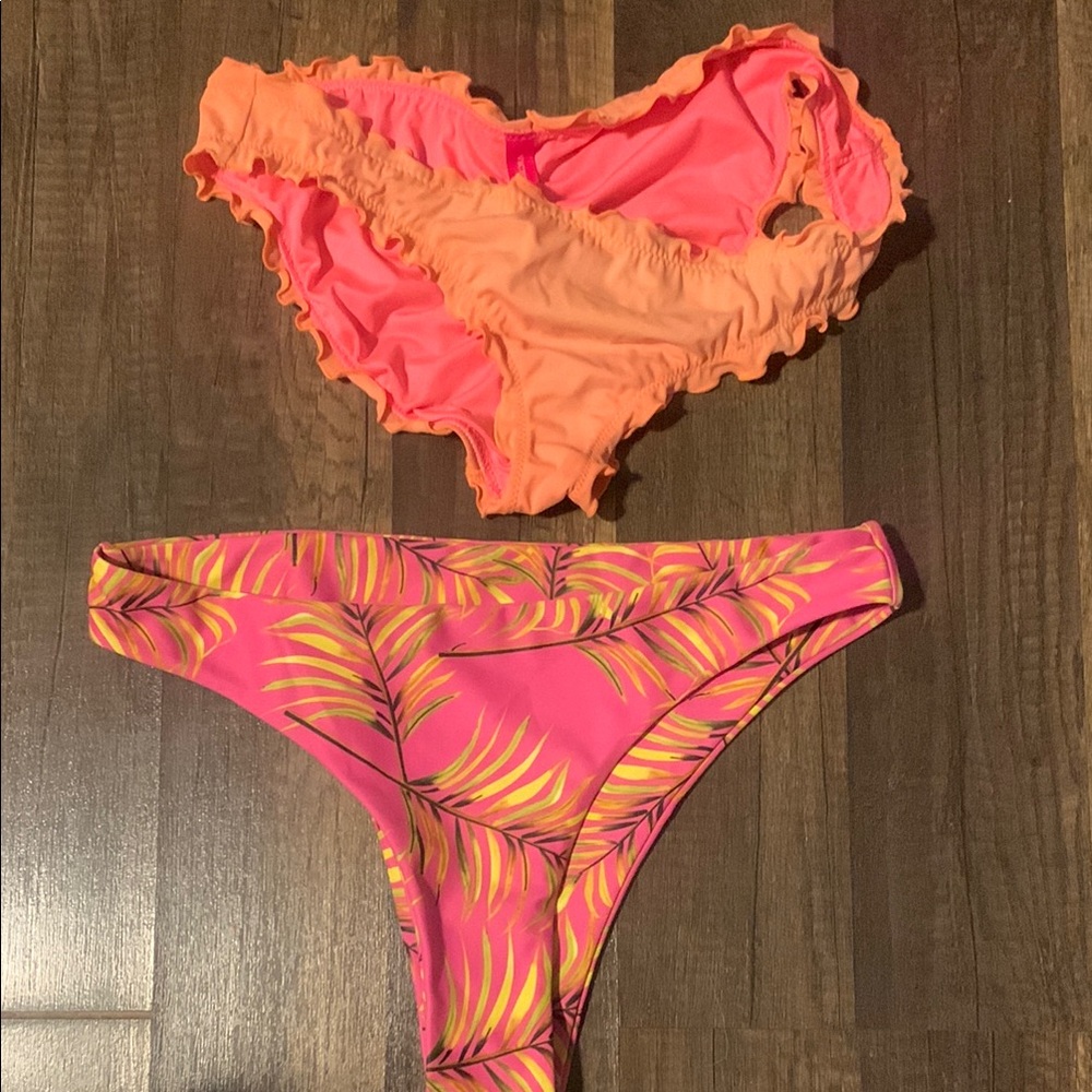 Pink and Orange Bikini Bottoms